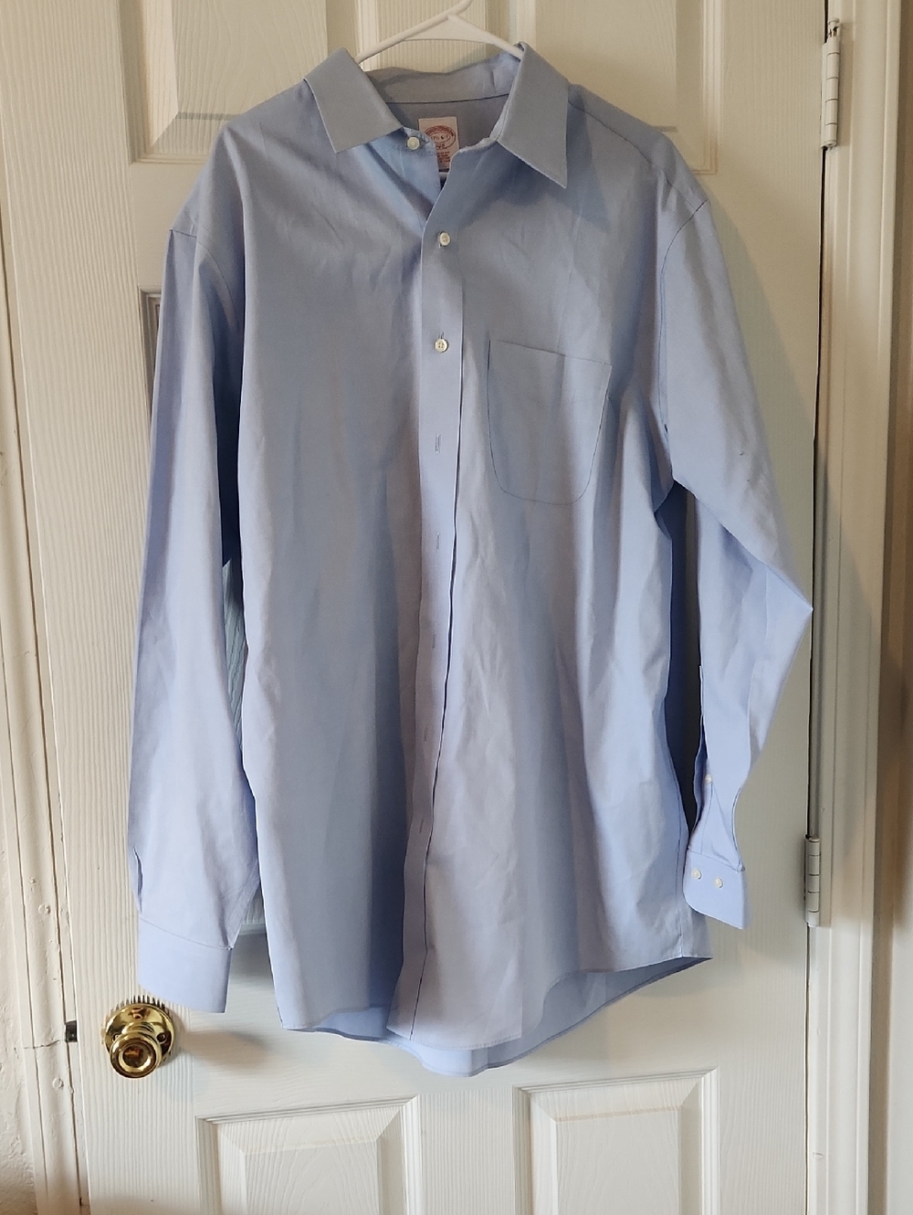 Brooks Brothers Light Blue Cotton Dress Shirt 17 1/2  6/7 Non Iron